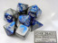 CHX 26423 Blue-Steel/white Gemini Polyhedral 7-Dice Set